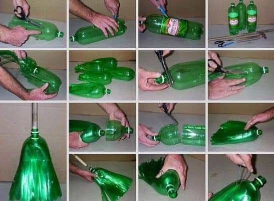 Tái chế vỏ chai nhựa làm thành chổi quét nhà