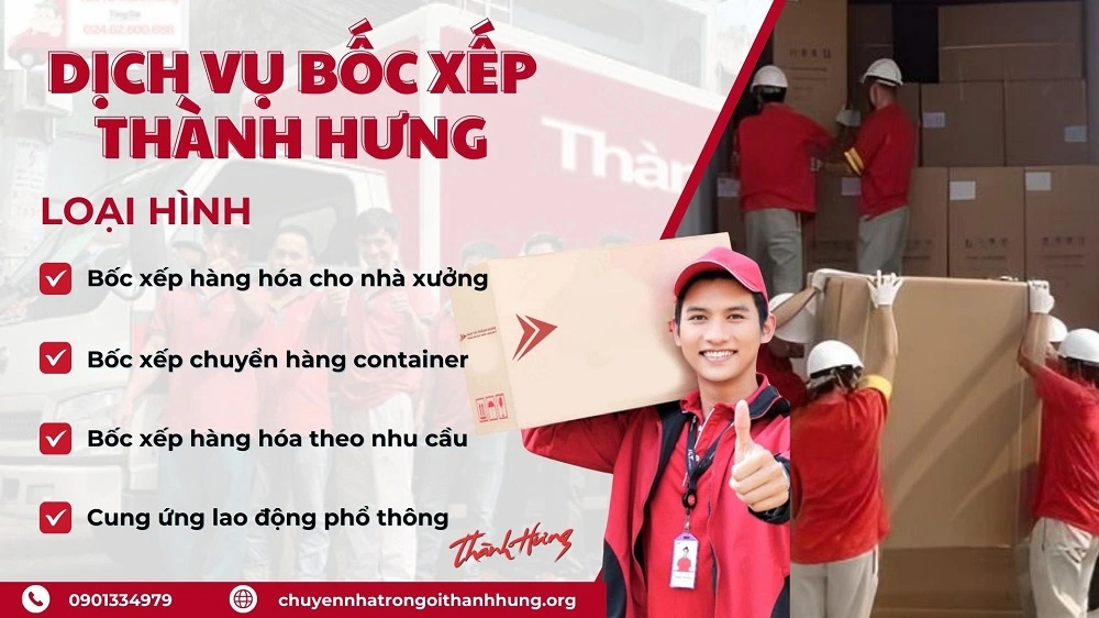 Thành Hưng cung cấp đa dạng các loại hình dịch vụ bốc xếp dành cho Quý khách hàng.