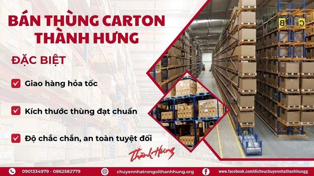 Thành Hưng đảm bảo cung cấp thùng carton chất lượng, đảm bảo an toàn, đáp ứng mọi nhu cầu của khách hàng.