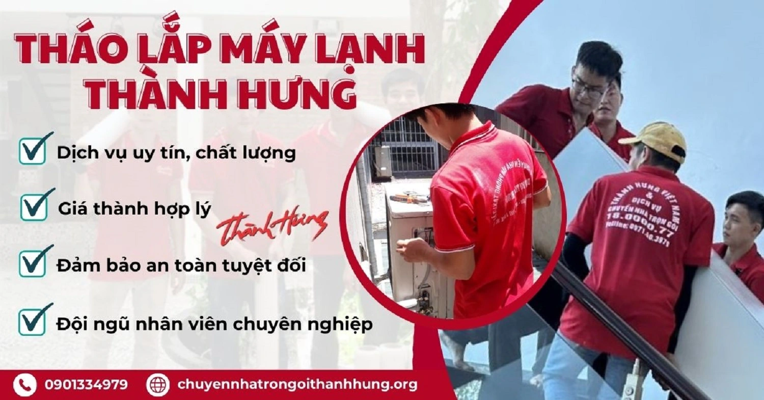 Chuyển Nhà Trọn Gói Thành Hưng chuyên cung cấp dịch vụ tháo lắp máy lạnh đảm bảo an toàn.